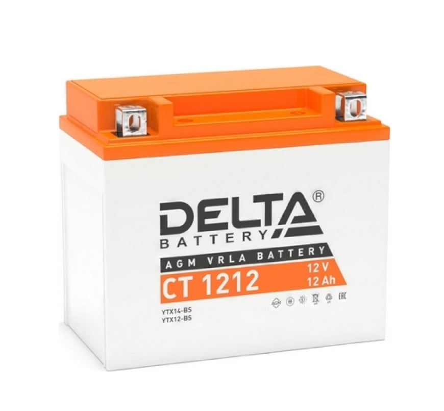 Аккумулятор DELTA MOTO CT 1212 150х87х130 с/эл YTX14-BS YTX12-BS