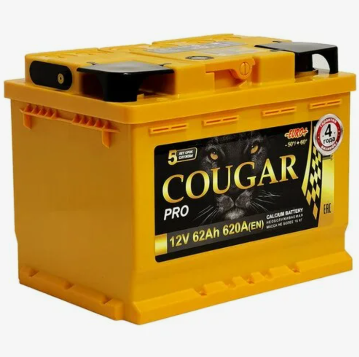 Аккумулятор 62 Прямая [+ -] COUGAR PRO 620A 242/175/175 Толстые