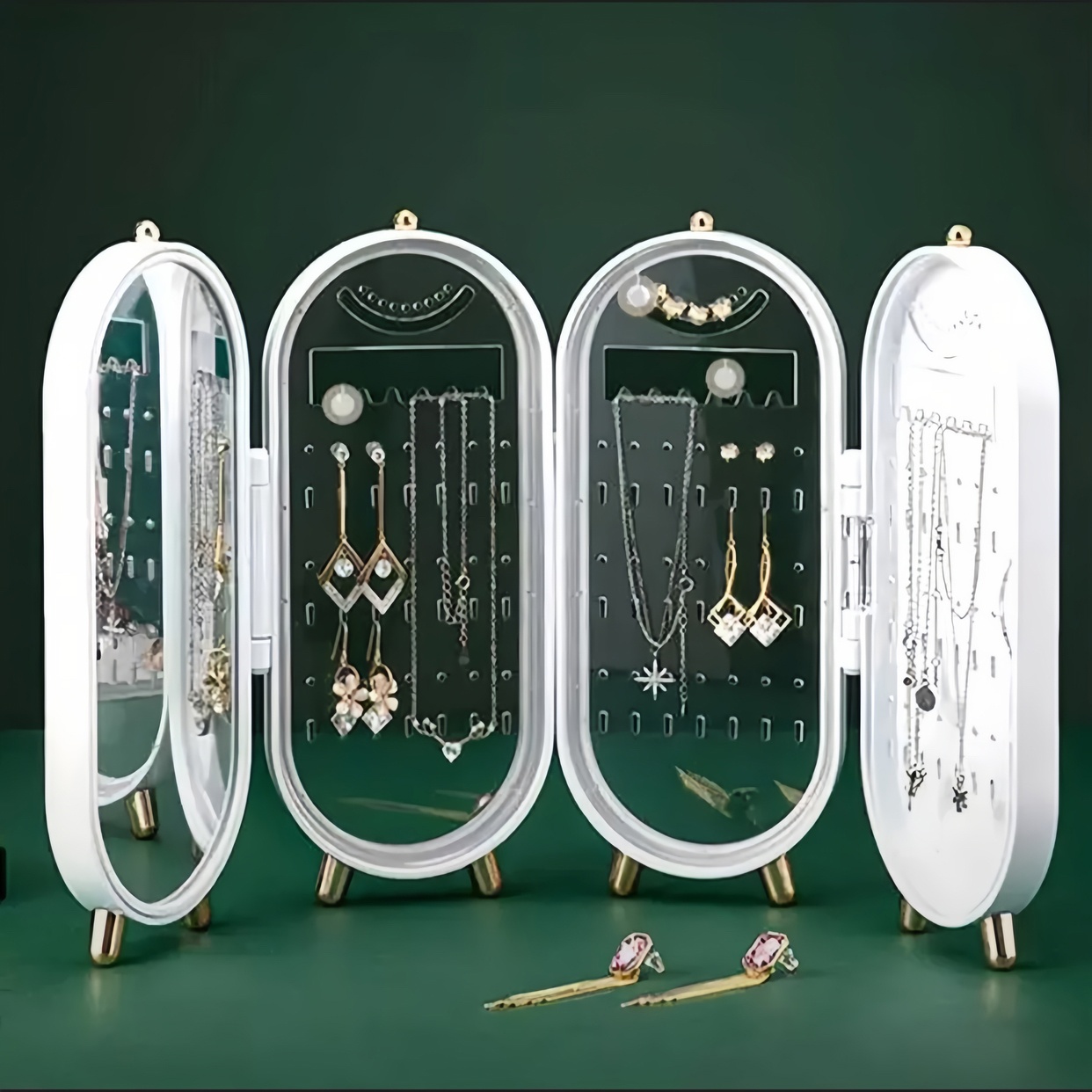 

Шкатулка WhiteBox Elegant для хранения украшений и колец с зеркалом белый, Elegant