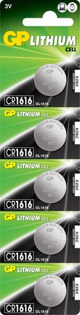 

Батарейка Lithium CR1616-C5 BL5 GP (5 шт) (68.20р / шт)