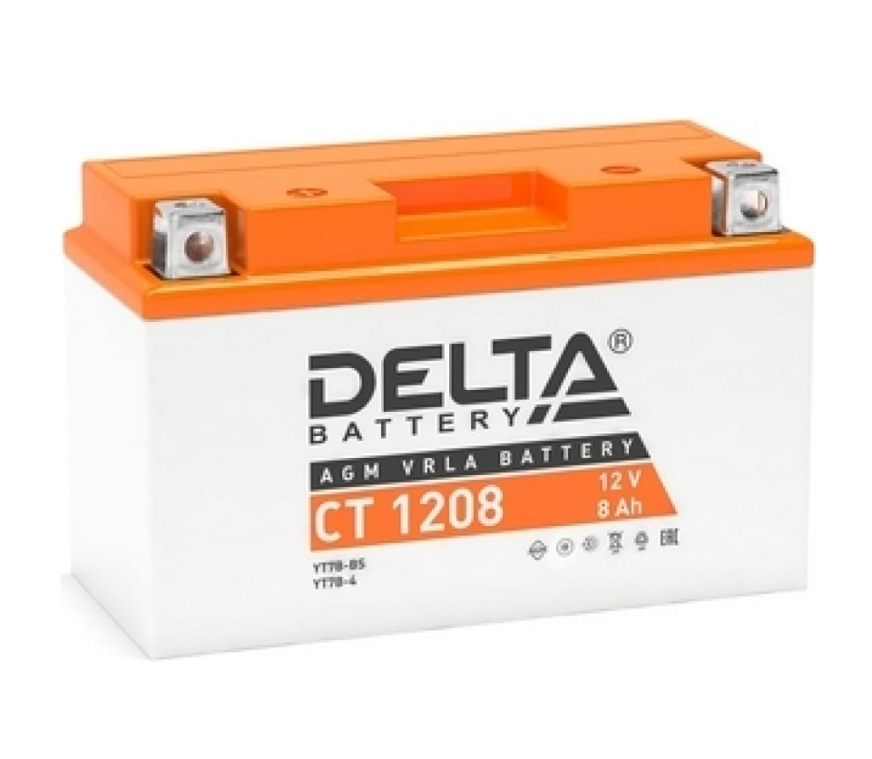 Аккумулятор DELTA MOTO CT 1208 150x66x95 с/эл YT7B-BS/YT7B-4