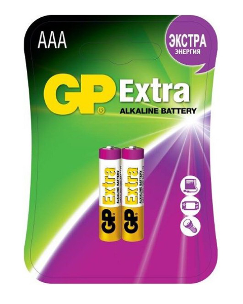 

Extra Элемент питания ААА, алкалиновый, 2шт, GP GP24AX-2CR2