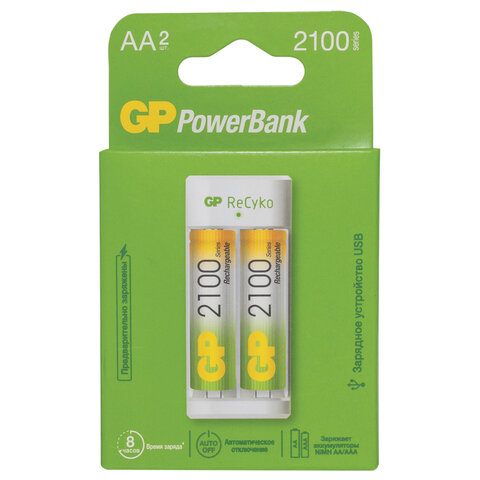 фото Зарядное устройство gp с аккумуляторами aa 2000 mah 2 шт., e211210/aahc-2crb2, e211210aahc