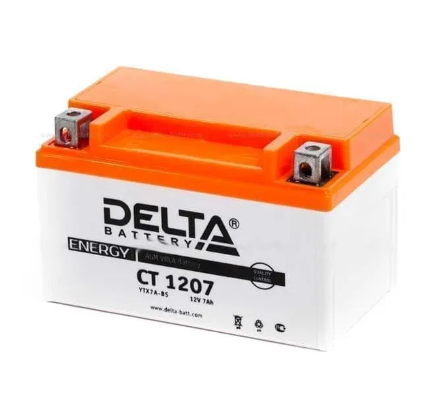 Аккумулятор DELTA MOTO CT 1207 152х87х95 с/эл YTX7A-BS