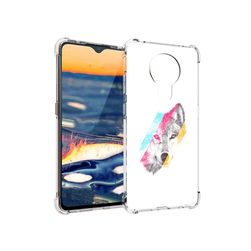 

Чехол MyPads Tocco для Nokia 5.3 волк градиент (PT227052.106.268), Прозрачный, Tocco
