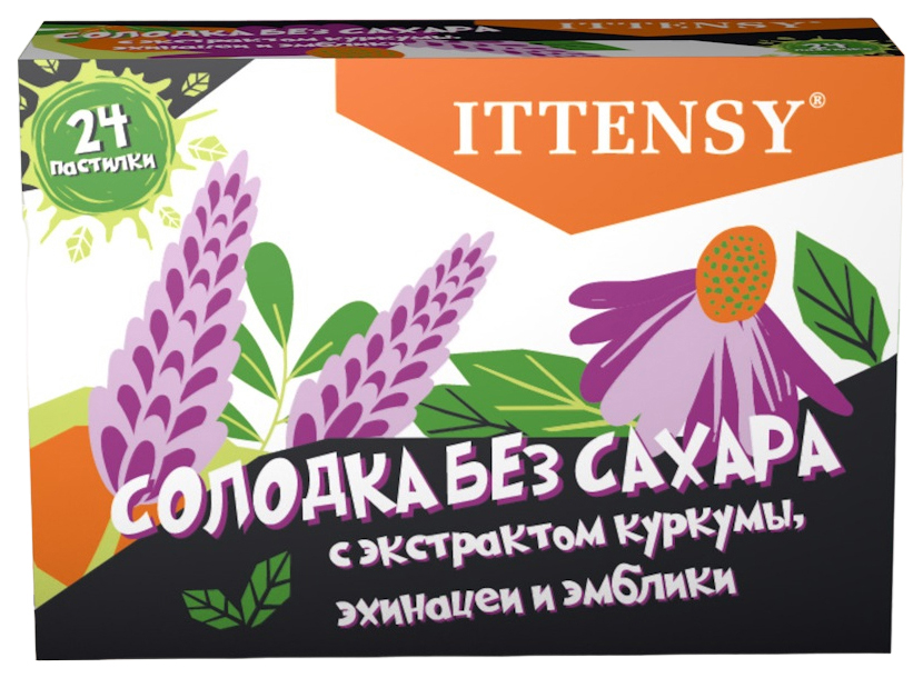 

Иттенси солодка б/сахара пастилки 2,5г 24 шт