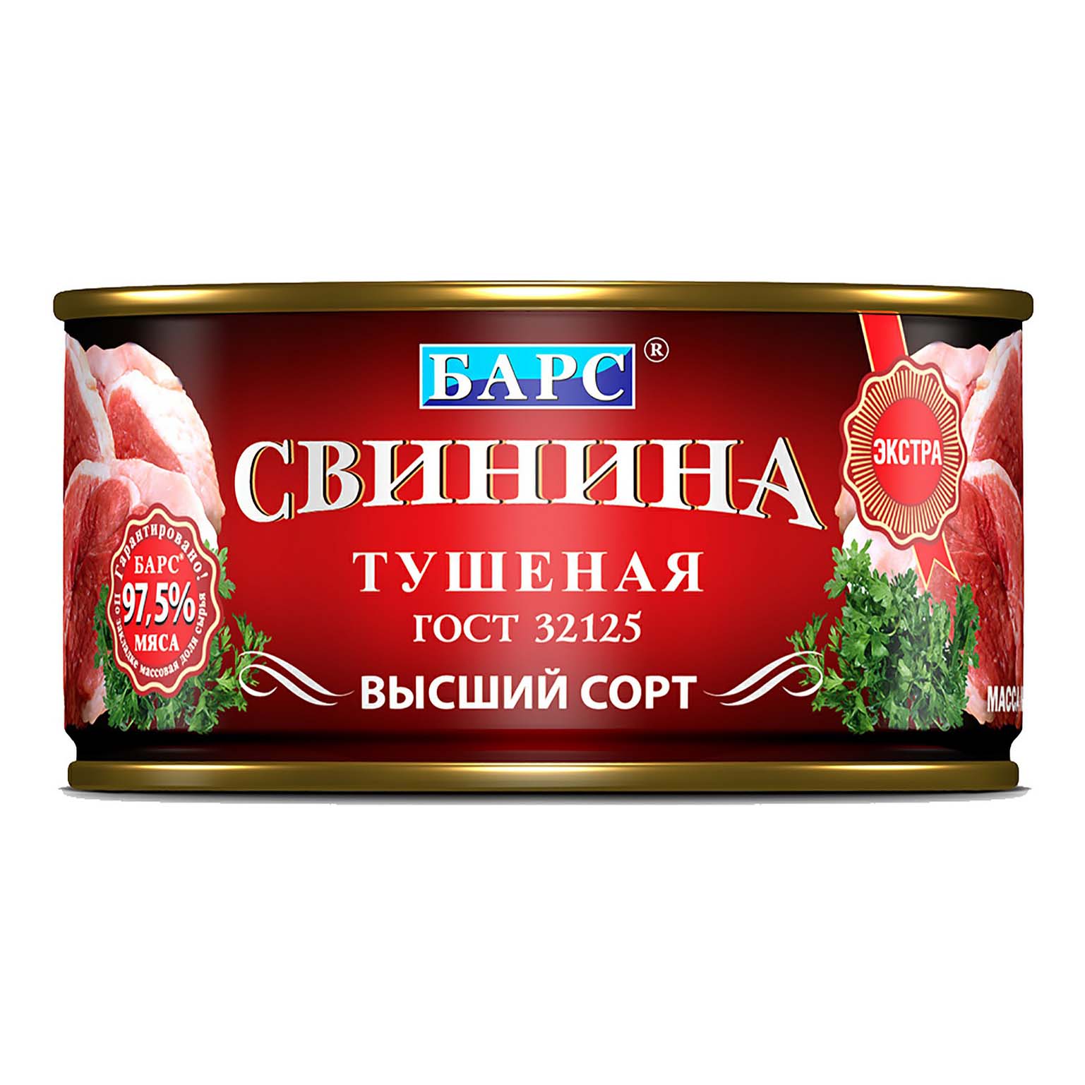 Свинина тушеная Барс Экстра СТО 1 шт по 325 г 320₽