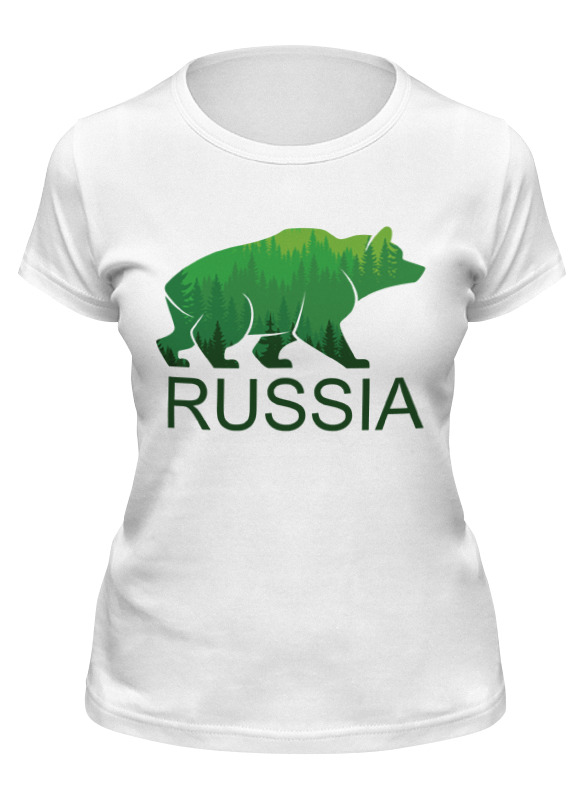 

Футболка женская Printio Россия, russia белая M, Белый, Россия, russia