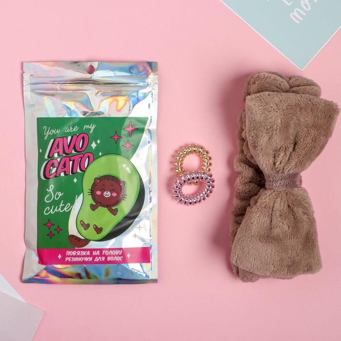 Повязка на голову в пакете с резинками-пружинками 