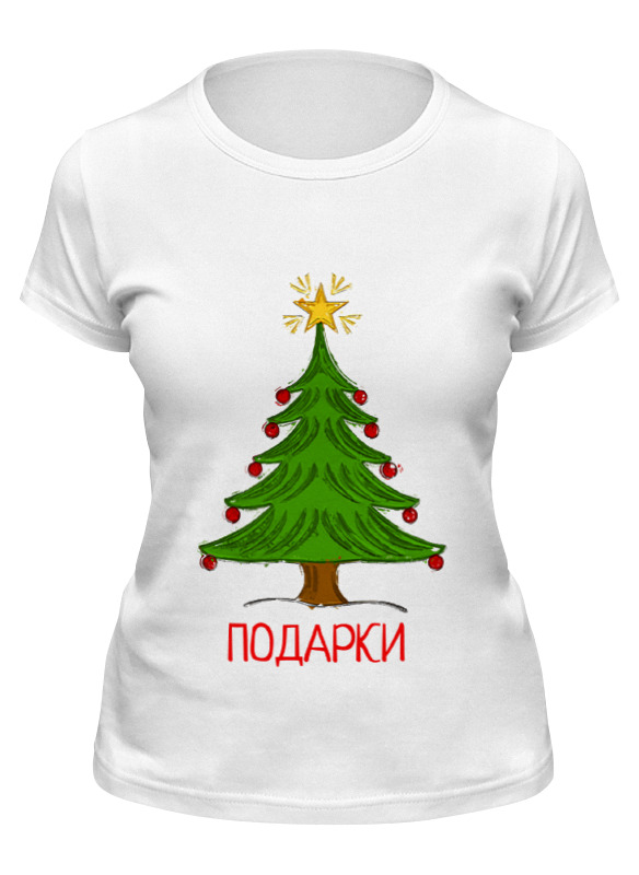 

Футболка женская Printio Подарки bag белая M, Белый, Подарки bag