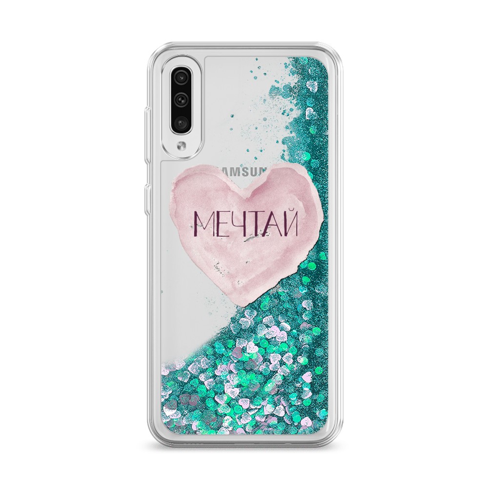 

Жидкий чехол с блестками "Мечтай сердце" на Samsung Galaxy A30s, 28895-1