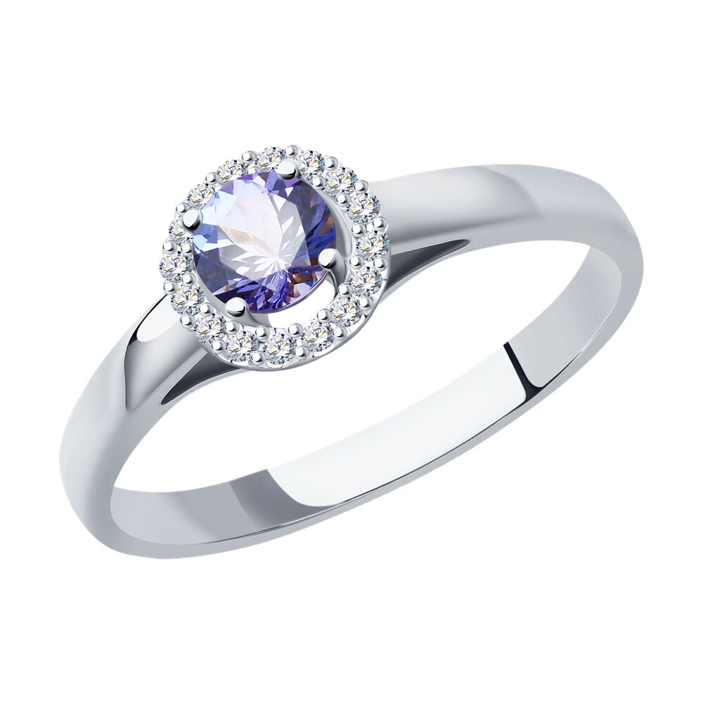 

Кольцо из белого золота р.  SOKOLOV Diamonds 6014079, бриллиант/танзанит, 6014079