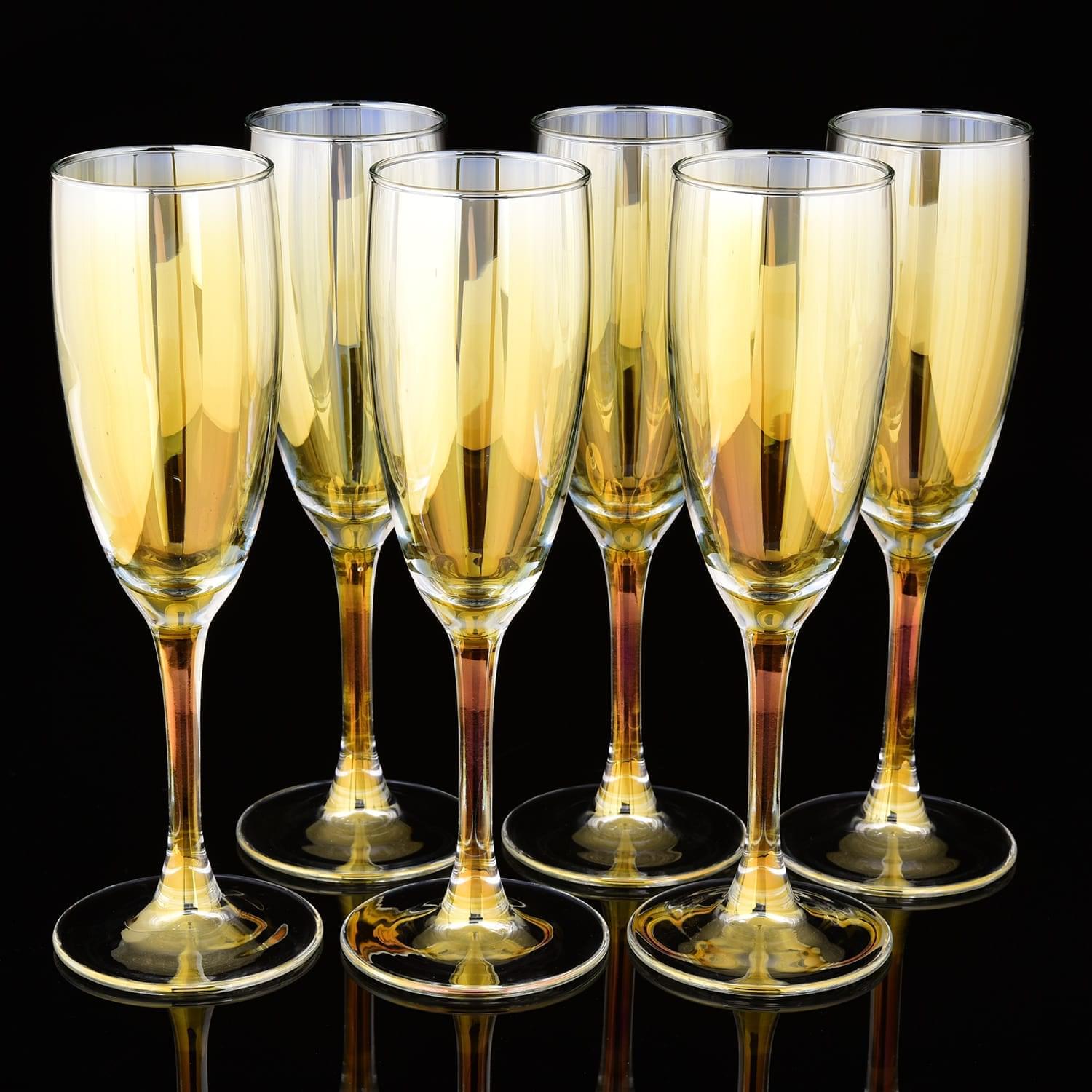 фото Набор бокалов для шампанского из цветного стекла russia the great