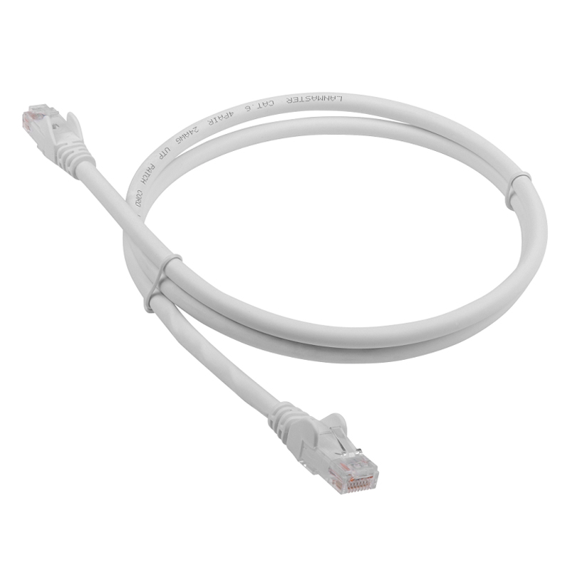 Патч-корд Lanmaster RJ45 - RJ45 вилка-вилка 1м (LAN-PC45/U6-1.0-GY) серый