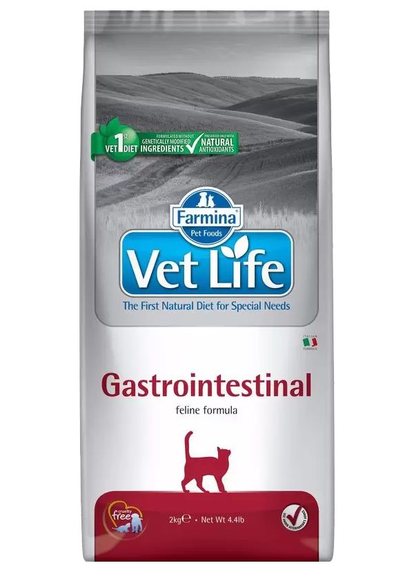 фото Сухой корм для кошек farmina vet life gastrointestinal при заболеваниях жкт 4 шт по 2 кг