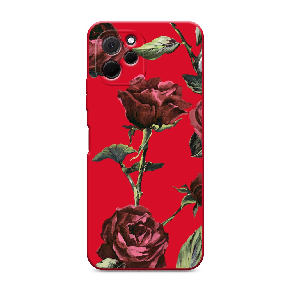 

Чехол Awog на HuaweI Nova Y61 "Бордовые розы фон", Красный, 6120053-1
