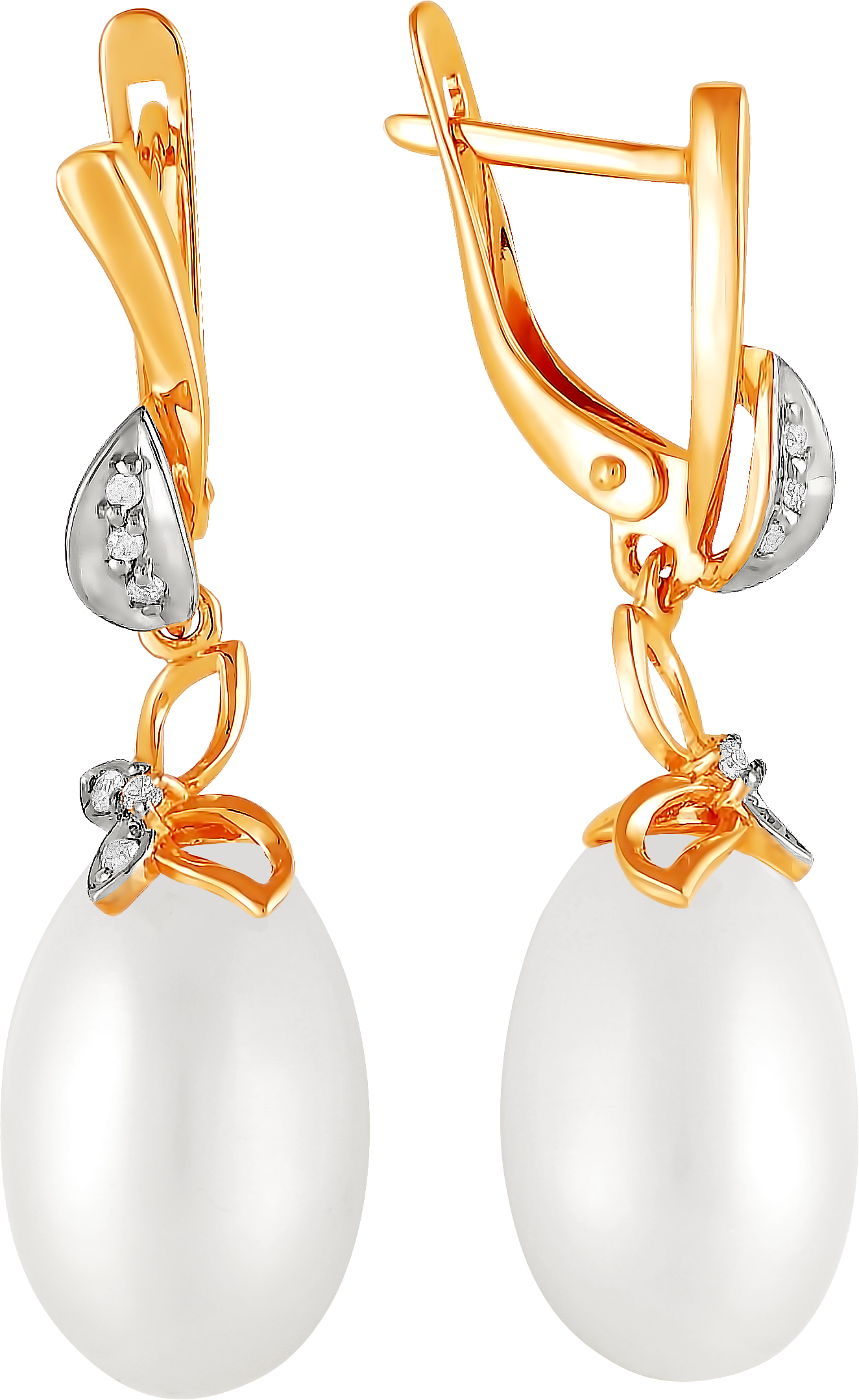 

Серьги женские из золота Примаэксклюзив 290-1-721Р, жемчуг/фианит, 290-1-721Р