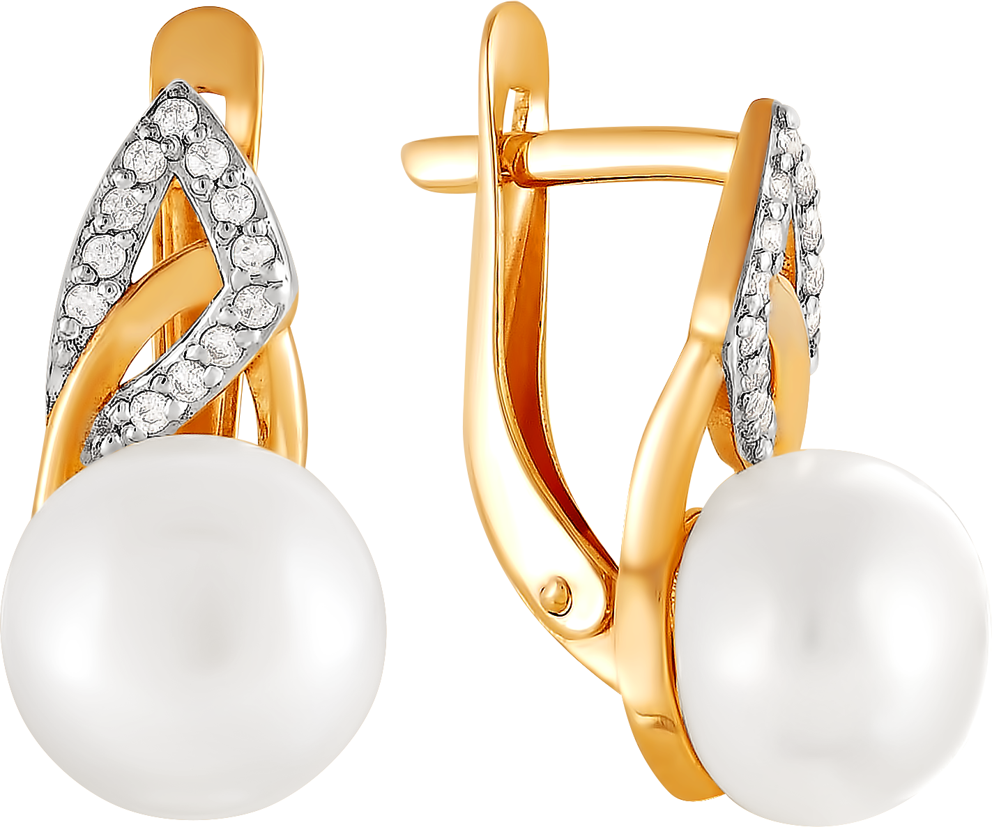 

Серьги женские из золота Примаэксклюзив 290-1-689Р, жемчуг/фианит, 290-1-689Р