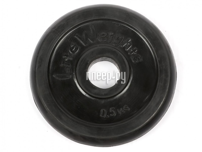 фото Диск обрезиненный lite weights 26mm 0.5kg black 2469lw