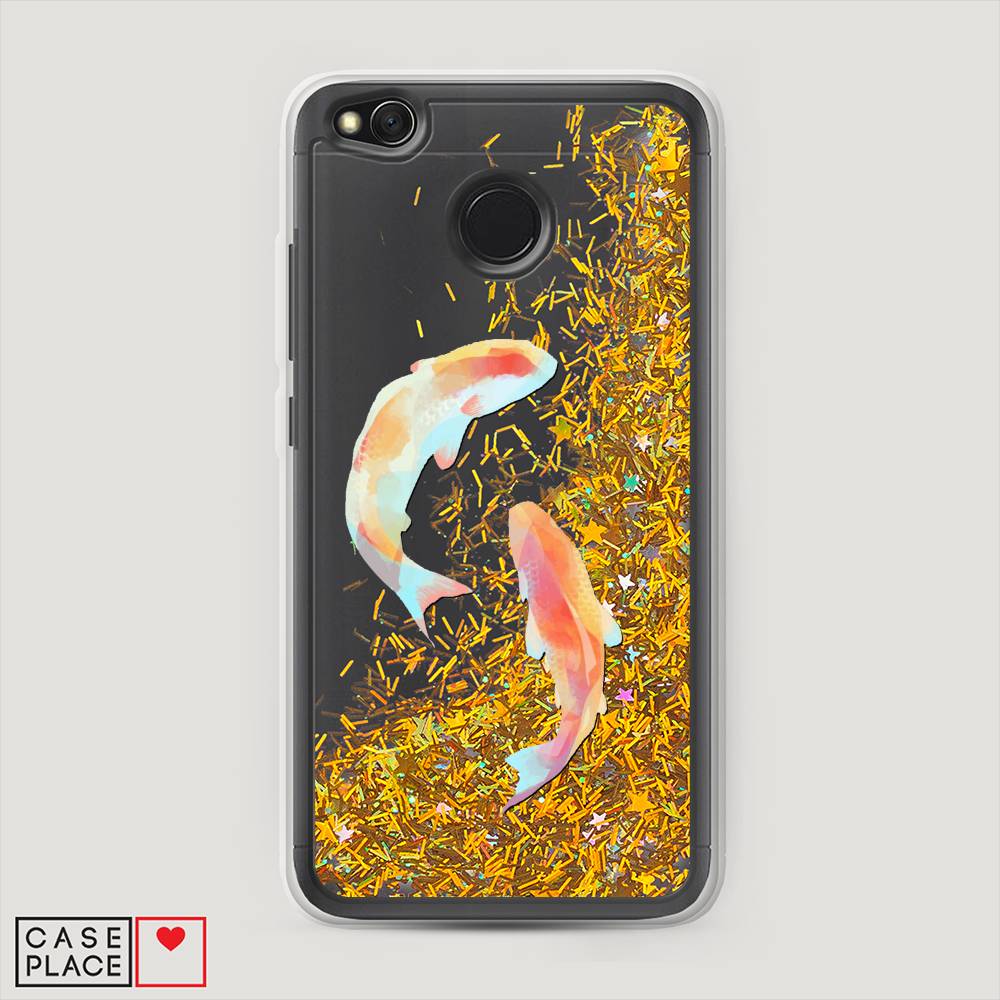 

Жидкий чехол с блестками "Акварельные карпы" на Xiaomi Redmi 4X, 31490-1