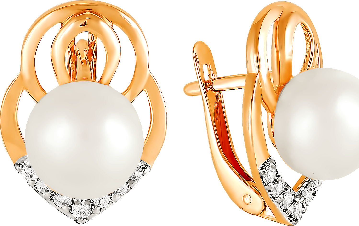 

Серьги женские из золота Примаэксклюзив 290-1-711Р, жемчуг/фианит, 290-1-711Р