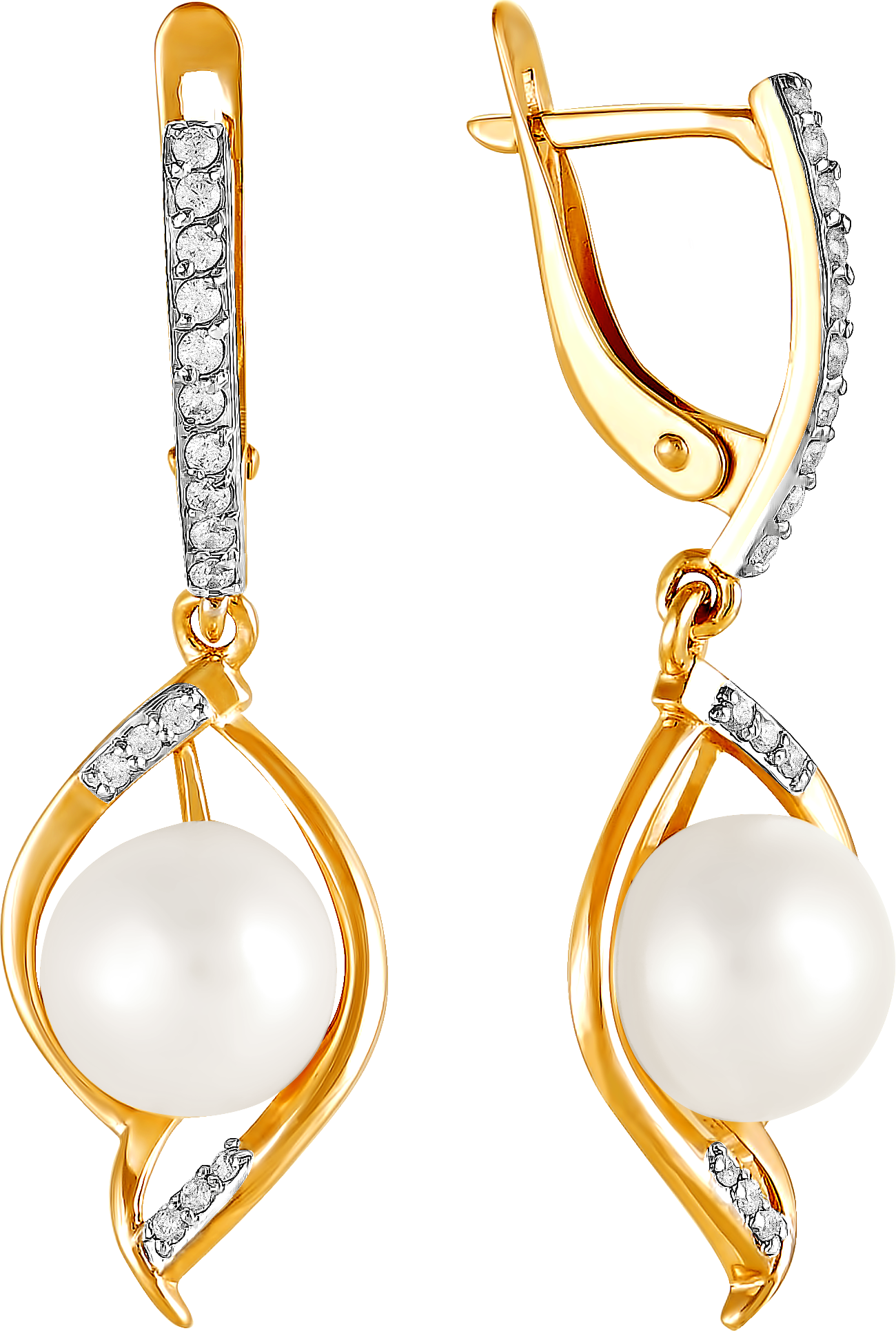 

Серьги женские из золота Примаэксклюзив 290-1-717Р, жемчуг/фианит, 290-1-717Р
