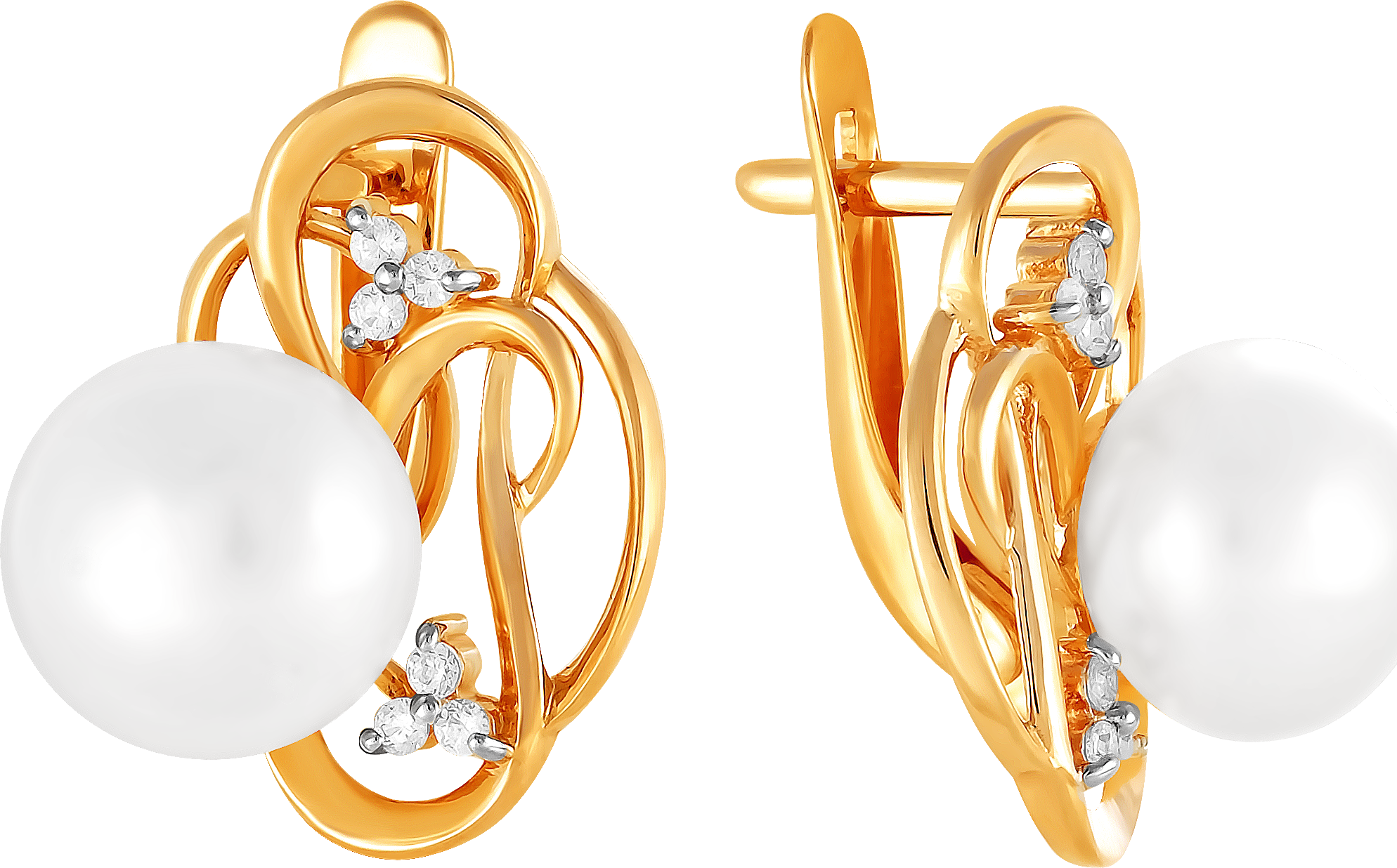 

Серьги женские из золота Примаэксклюзив 290-1-742Р, жемчуг/фианит, 290-1-742Р