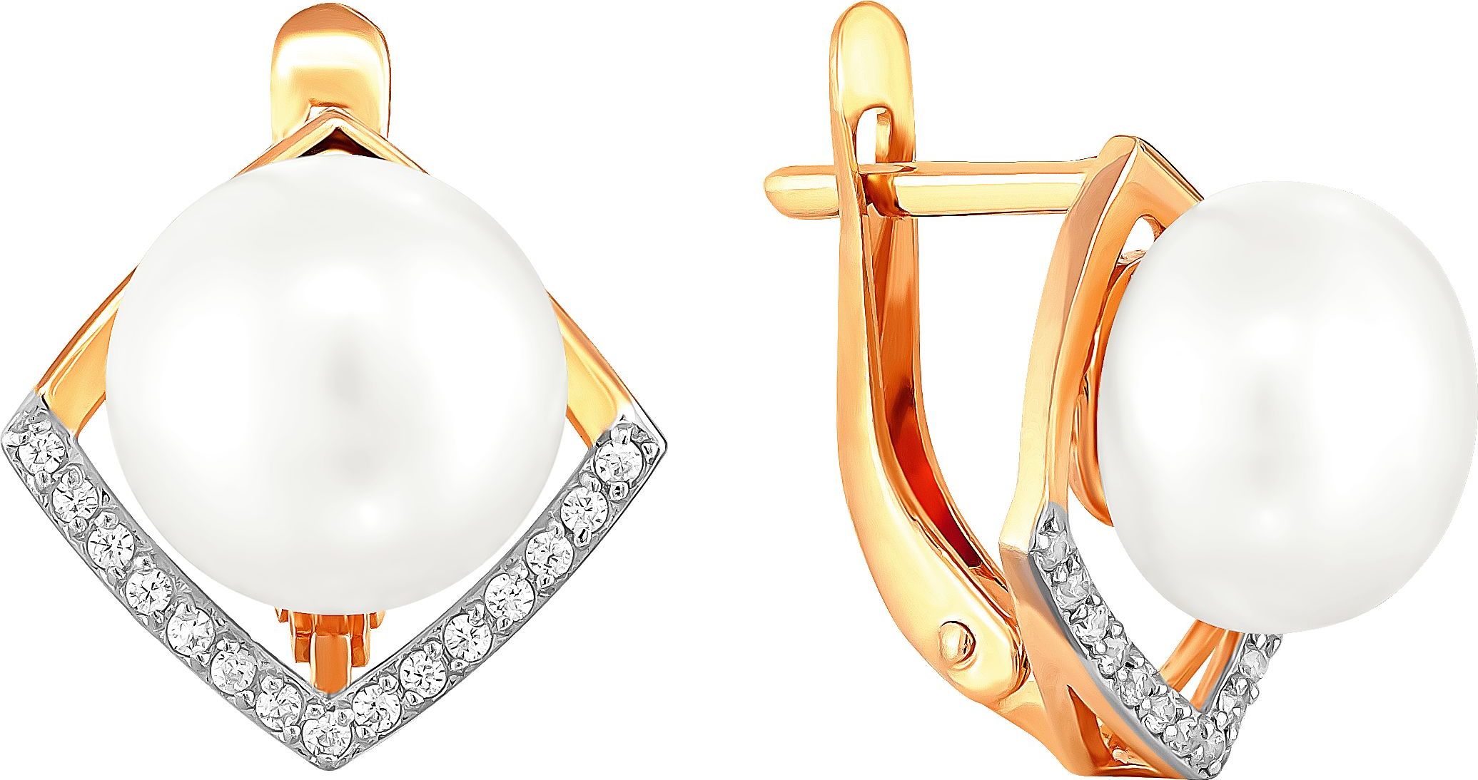 

Серьги женские из золота Примаэксклюзив 290-1-817Р, жемчуг/фианит, 290-1-817Р