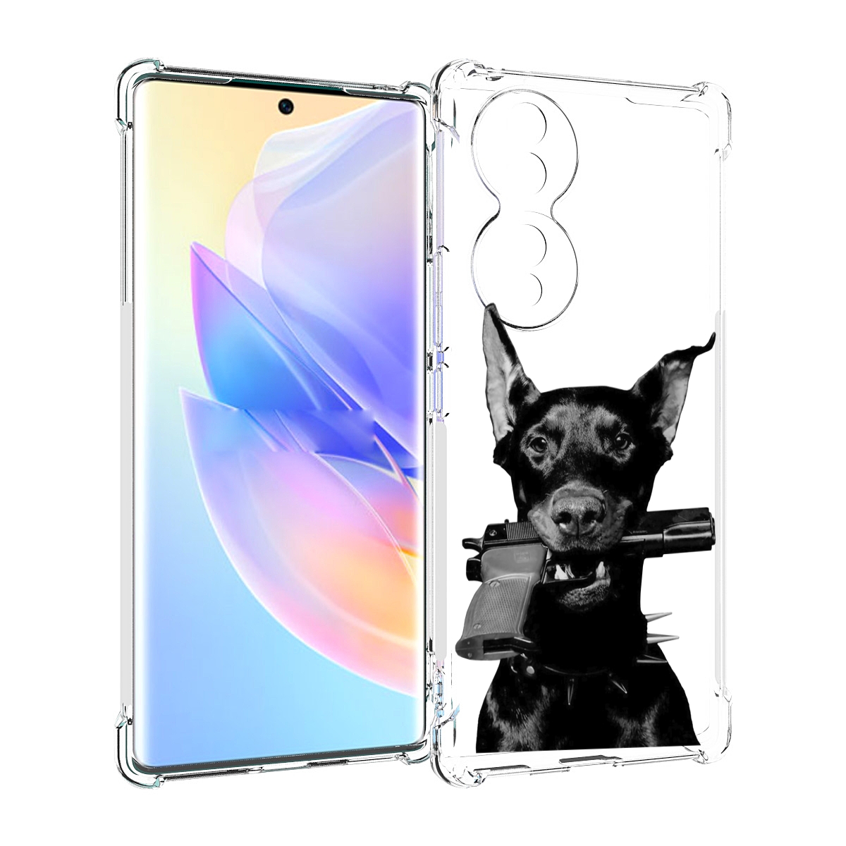 

Чехол MyPads доберман с пистолетом для Honor 70, Прозрачный, Tocco