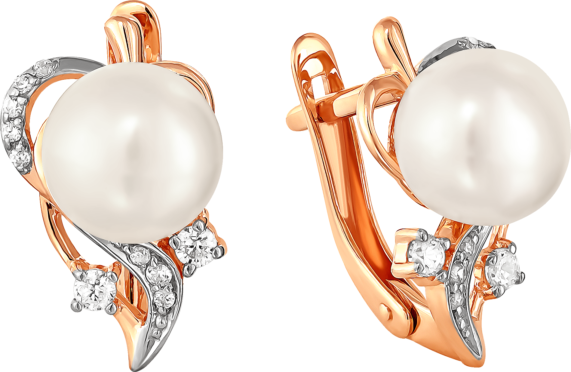 

Серьги женские из золота Примаэксклюзив 290-1-830Р, жемчуг/фианит, 290-1-830Р