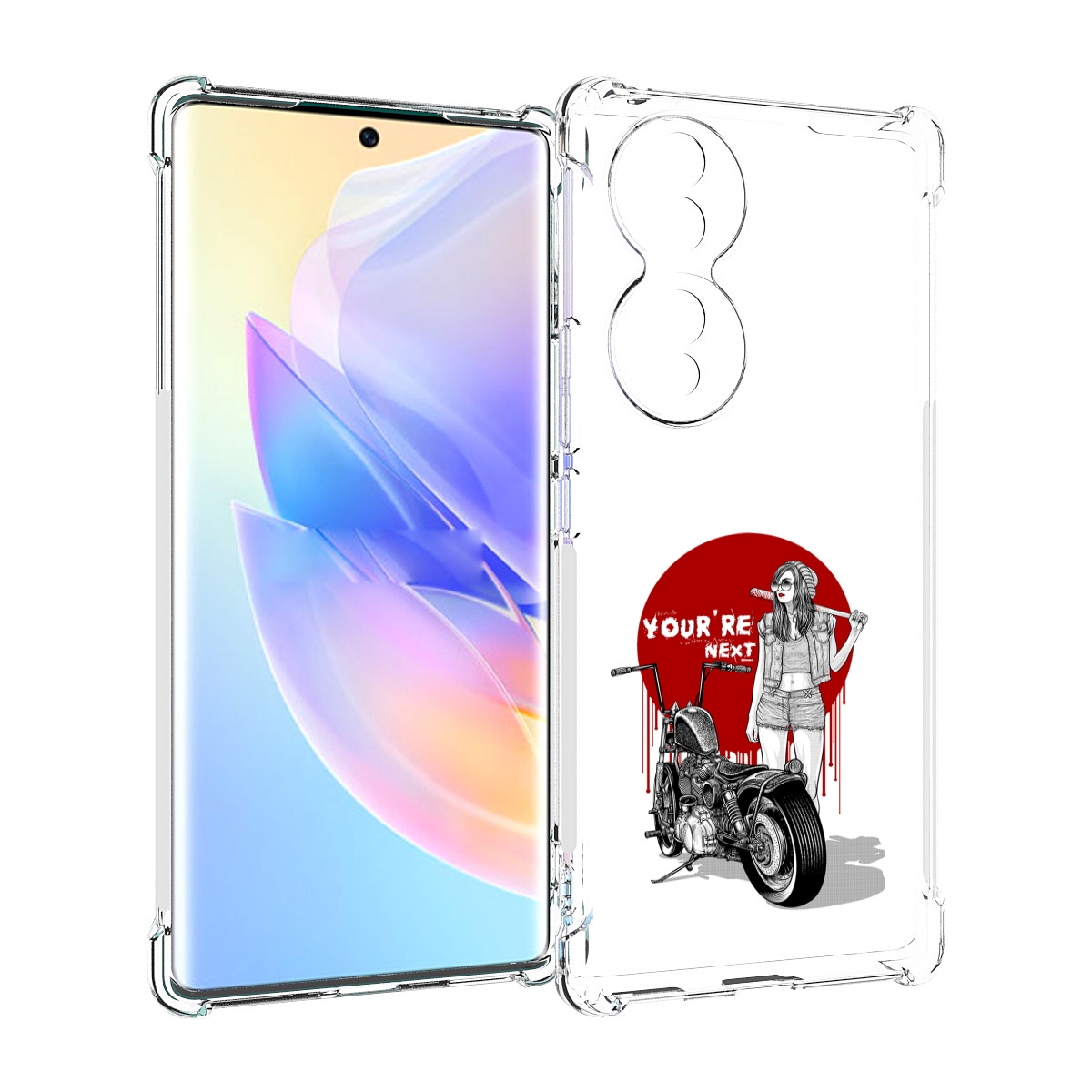 Чехол MyPads девушка с мотоциклом для Honor 70