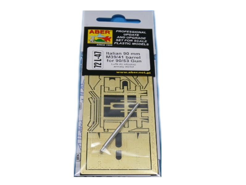 

72 L-47 Aber 1/72 Italian 90mm barrel for 90/53 Gun and additional fully detailed shield, 72 L-47
