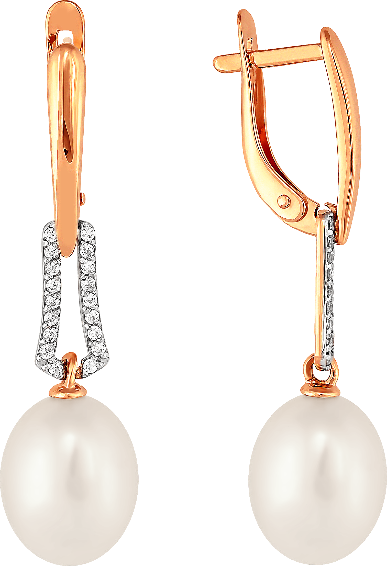 

Серьги женские из золота Примаэксклюзив 290-1-825Р, жемчуг/фианит, 290-1-825Р