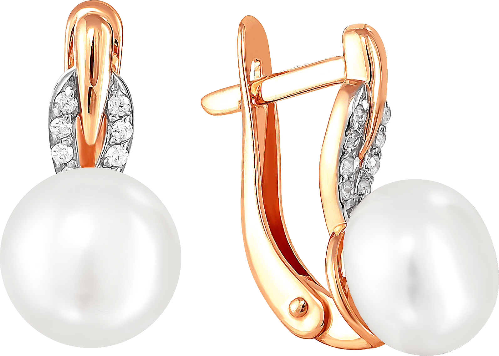 

Серьги женские из золота Примаэксклюзив 290-1-810Р, жемчуг/фианит, 290-1-810Р