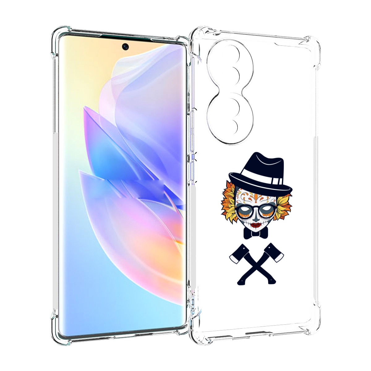 

Чехол MyPads девушка в маске с топорами рисунок для Honor 70, Прозрачный, Tocco