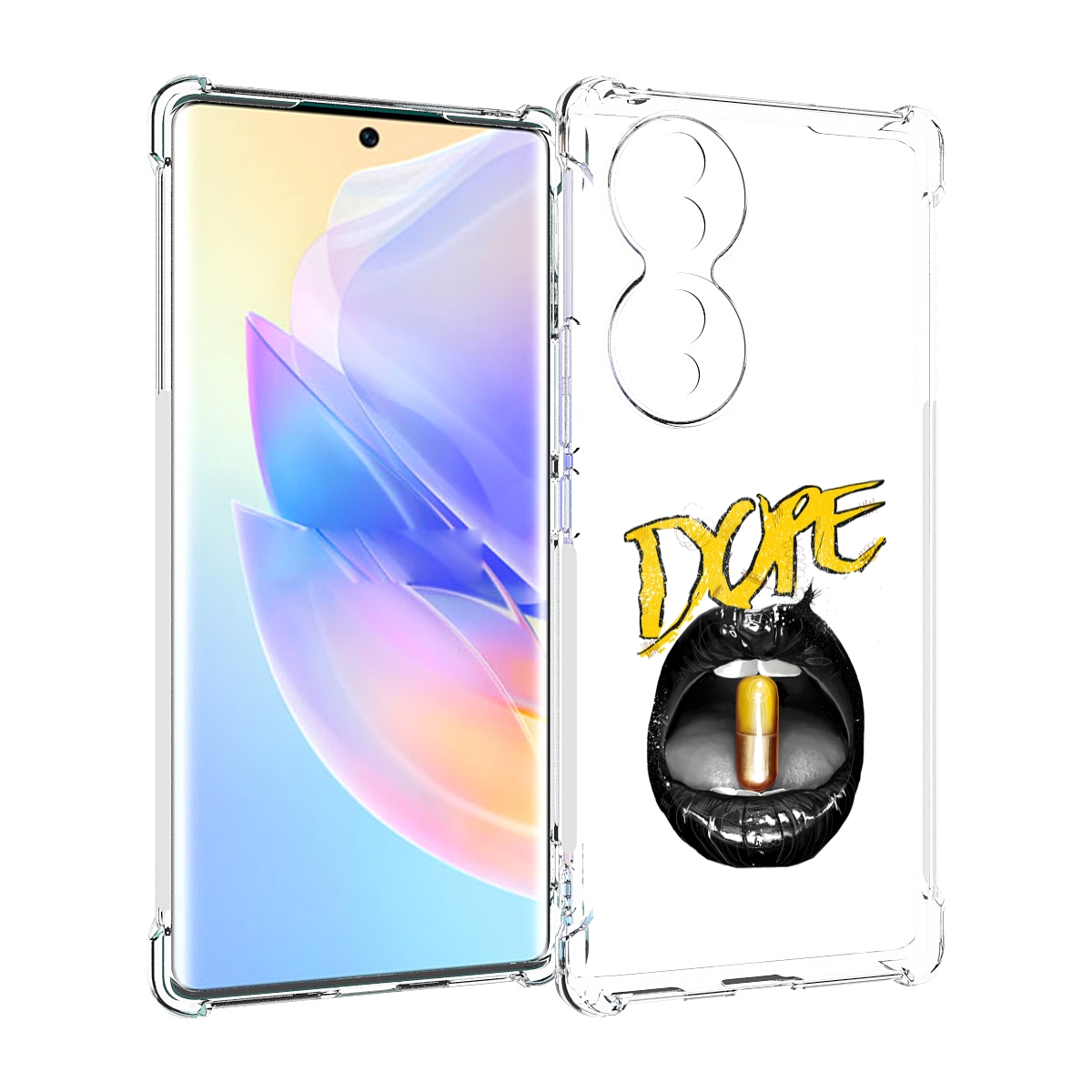 

Чехол MyPads губы для Honor 70, Прозрачный, Tocco