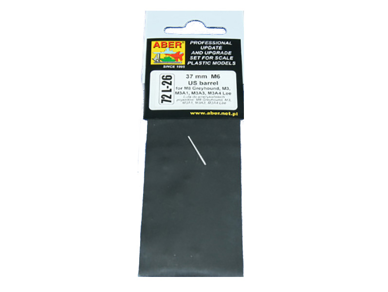 

72 L-26 Aber 1/72 37mm M6 Us barrel for M8 Greyhound, M3, M3A1, M3A4 Lee, 72 L-26