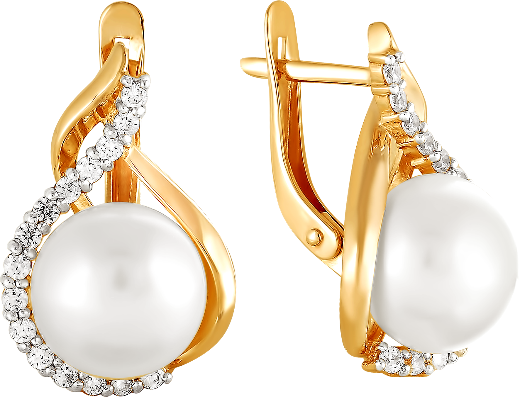 

Серьги женские из золота Примаэксклюзив 290-1-597Р, жемчуг/фианит, 290-1-597Р