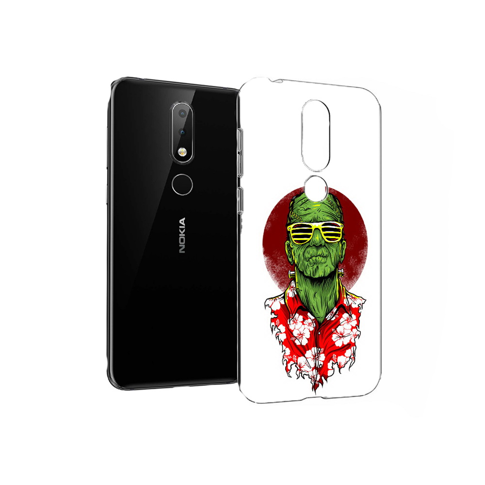 

Чехол MyPads Tocco для Nokia X6 крутой зеленый мужчина в очках (PT115295.99.424), Прозрачный, Tocco