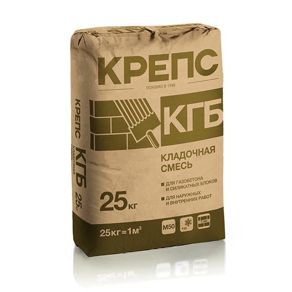 

Кладочная смесь для блоков из ячеистого бетона КРЕПС КГБ для газобетона 25кг 1/56