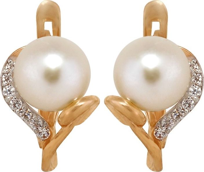 

Серьги женские из золота Примаэксклюзив 290-1-557Р, жемчуг/фианит, 290-1-557Р