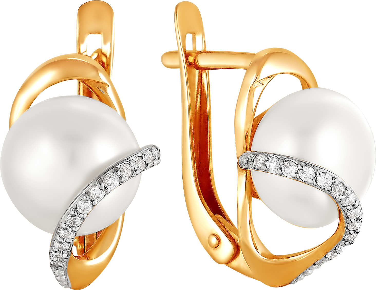 

Серьги женские из золота Примаэксклюзив 290-1-643Р, жемчуг/фианит, 290-1-643Р
