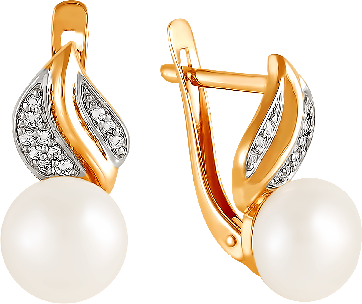 

Серьги женские из золота Примаэксклюзив 290-1-634Р, жемчуг/фианит, 290-1-634Р