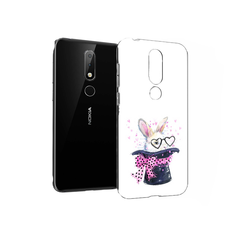 

Чехол MyPads Tocco для Nokia X6 кролик в шляпе (PT115295.99.418), Прозрачный, Tocco