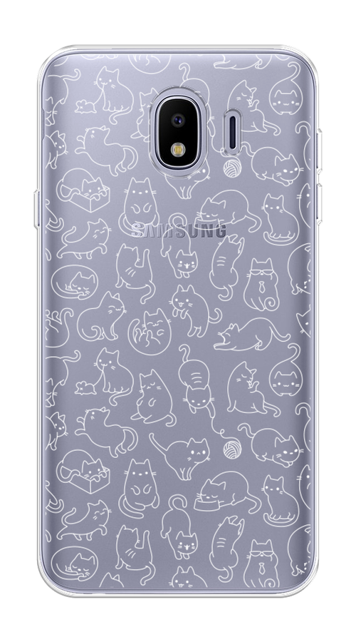 

Чехол Awog на Samsung Galaxy J4 "Шкодливые котики", Черный;белый;серый, 26450-2