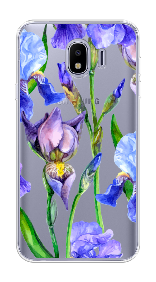 

Чехол Awog на Samsung Galaxy J4 "Синие ирисы", Фиолетовый;голубой;зеленый, 26450-8