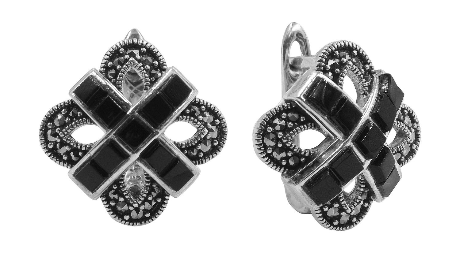 

Серьги из серебра с марказитом Марказит HE1662-oniks-mr, HE1662-oniks-mr