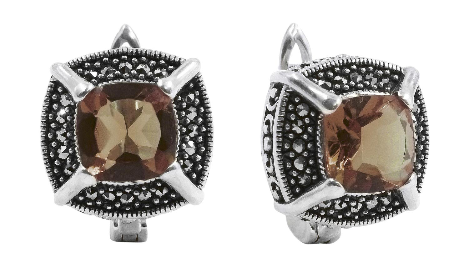 

Серьги из серебра с раухтопазом Марказит HE1667-topaz-rauh-mr, HE1667-topaz-rauh-mr