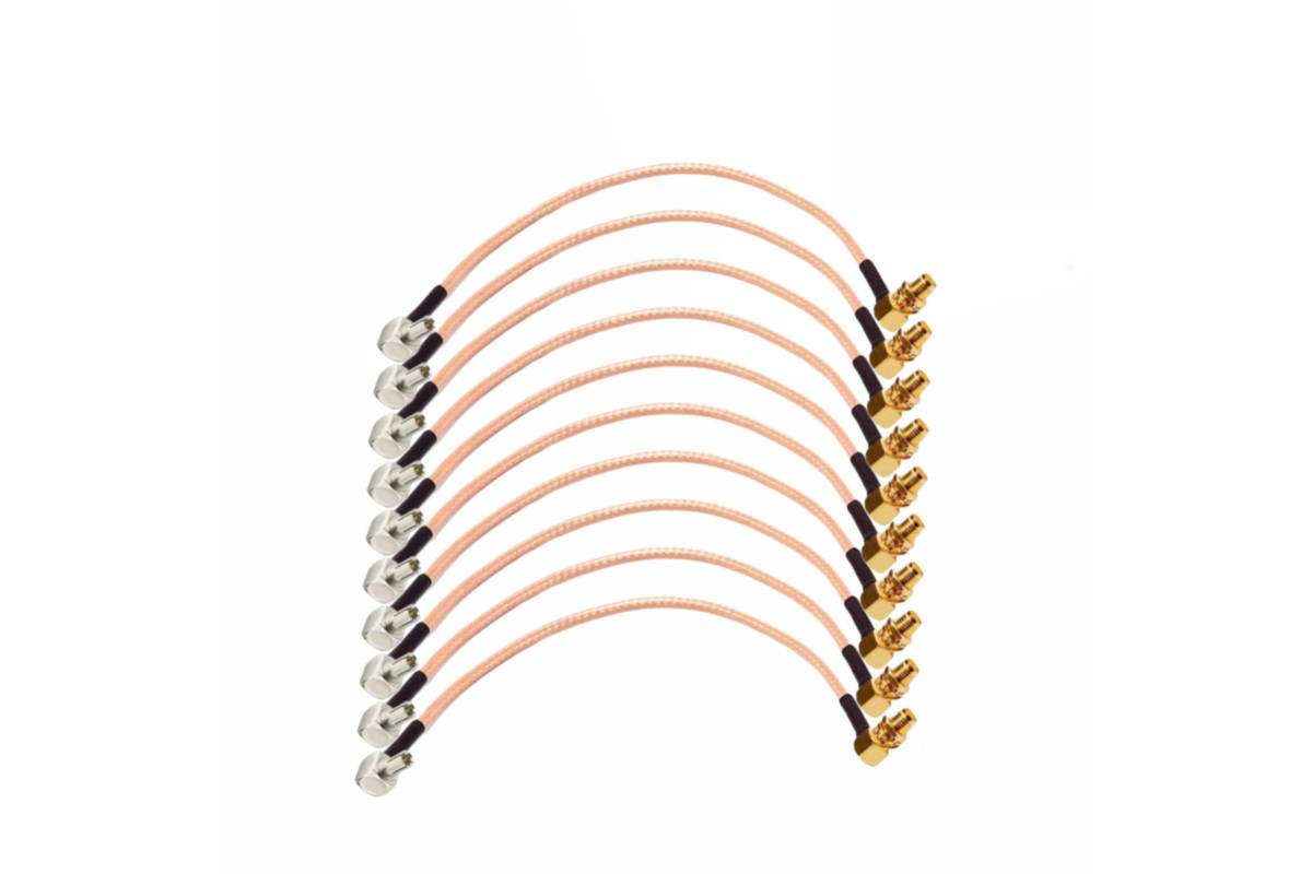 

Комплект пигтейл-переходников TS9 - SMA female угловой, кабельная сборка, 10 шт, 15 см