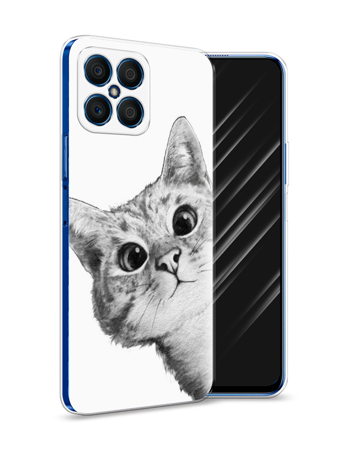 

Чехол Awog на Honor X8 "Кот рисунок черно-белый", Черный, 6107650-1